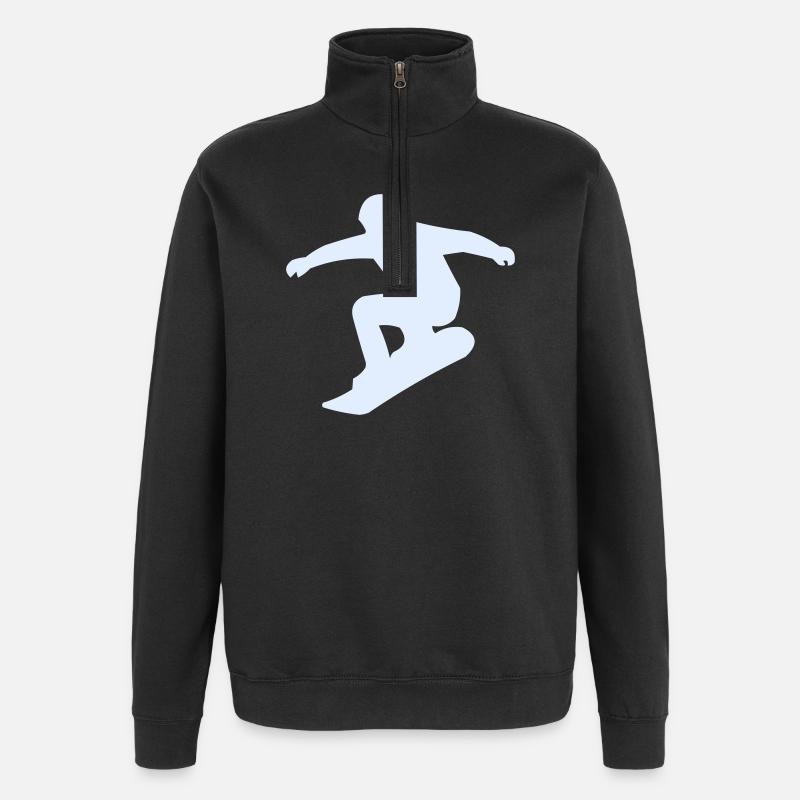 Snowboarders - Sweat à zip 1/4 - noir