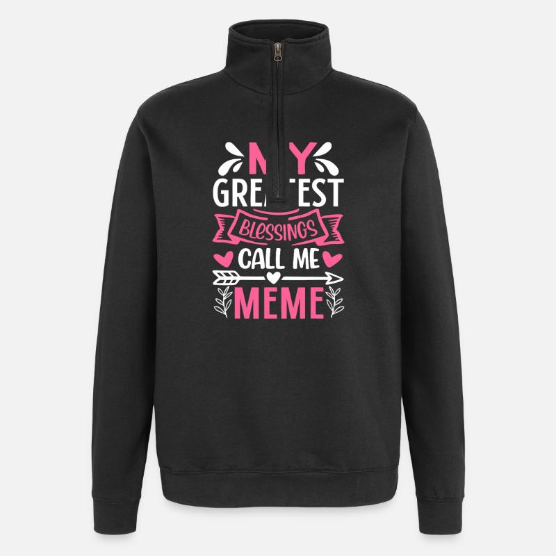 My Greatest Blessings Meme - Quarter-Zip Sweatshirt - black