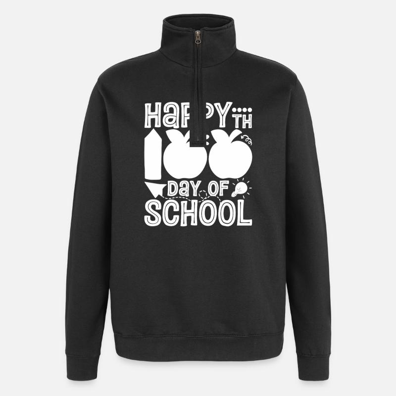 Joyeux 100e jour d’école - Sweat à zip 1/4 - noir