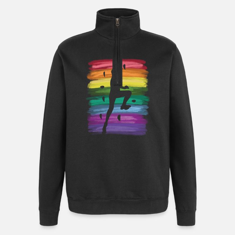 Boulderer Boulder Bouldering - Quarter-Zip Sweatshirt - black