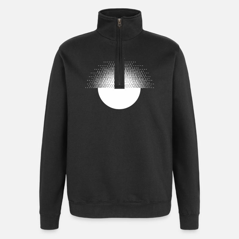 geometric sun design - Quarter-Zip Sweatshirt - black