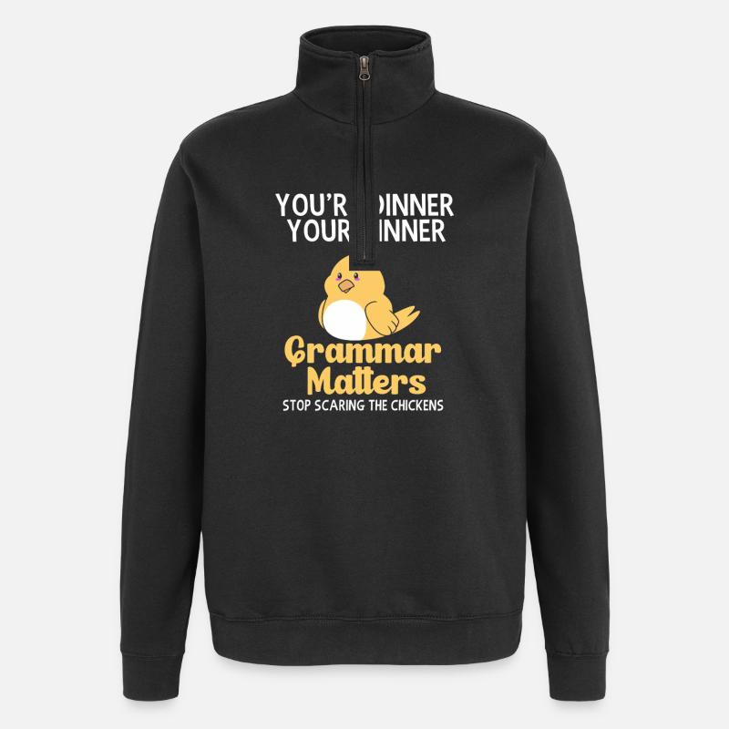 grammaire - Sweat à zip 1/4 - noir