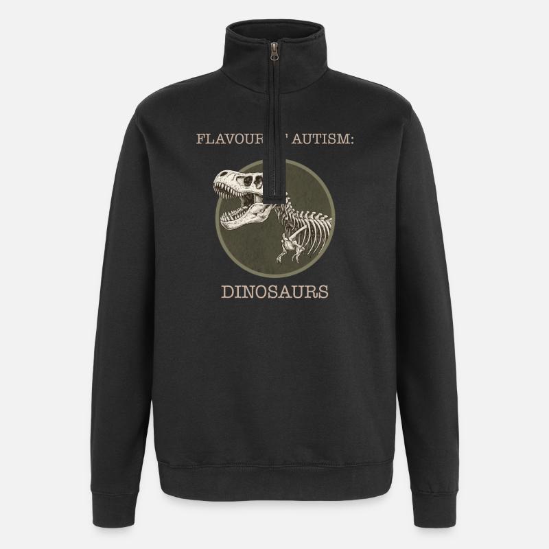 Geschmack von Autismus: Dinousaurier - Quarter-Zip-Sweatshirt - Schwarz