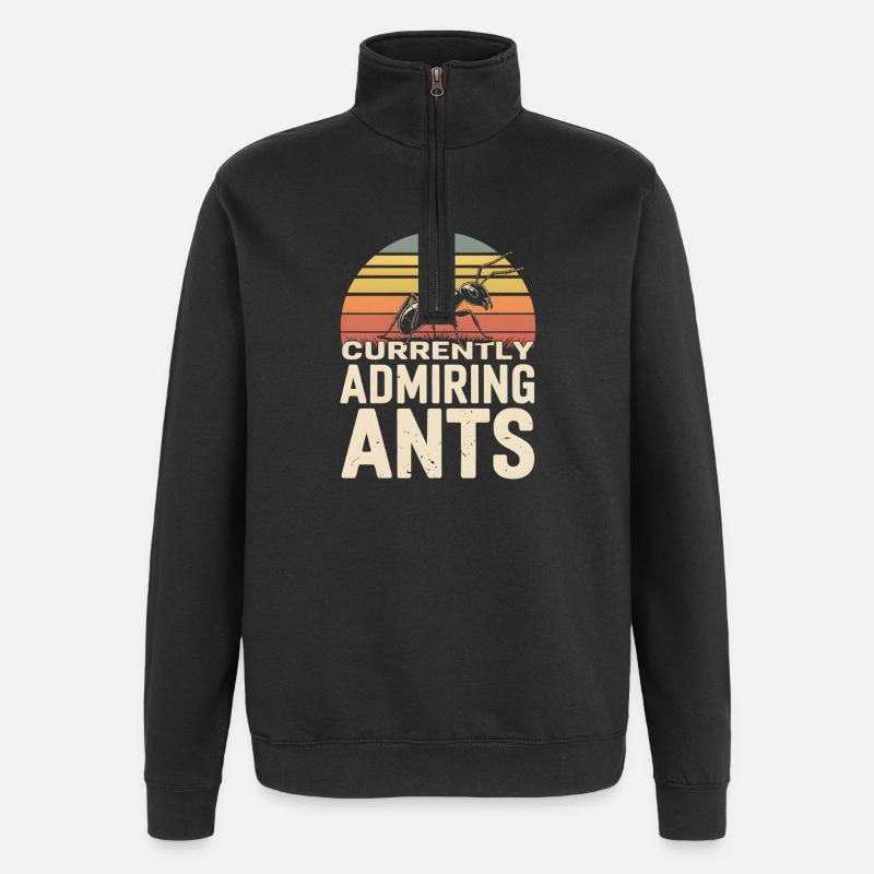 Admirer les fourmis | Humour de fourmis - Sweat à zip 1/4 - noir