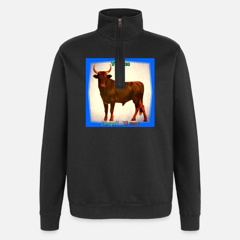 Stier - Quarter-Zip-Sweatshirt - Schwarz