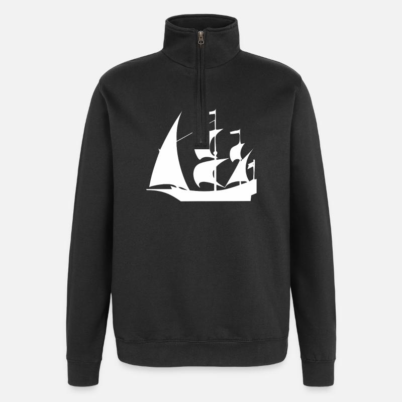 Voile - Sweat à zip 1/4 - noir