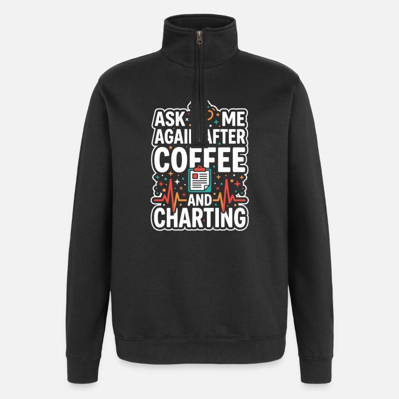 Nachtschicht-krankenschwester, Müde - Quarter-Zip-Sweatshirt - Schwarz