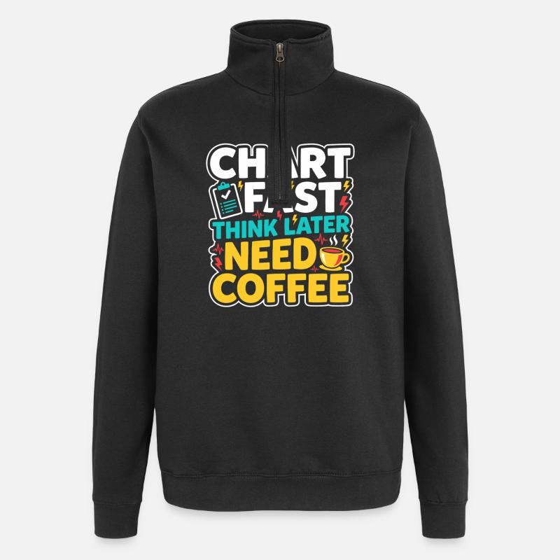 Nachtschicht-krankenschwester, Müde - Quarter-Zip-Sweatshirt - Schwarz