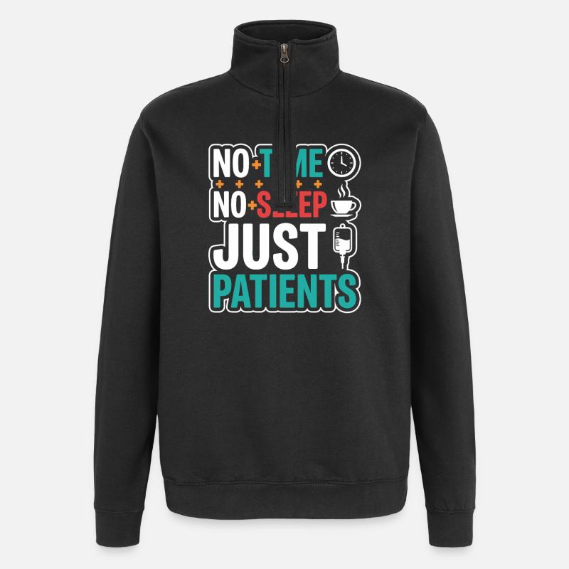Nachtschicht-krankenschwester, Müde - Quarter-Zip-Sweatshirt - Schwarz