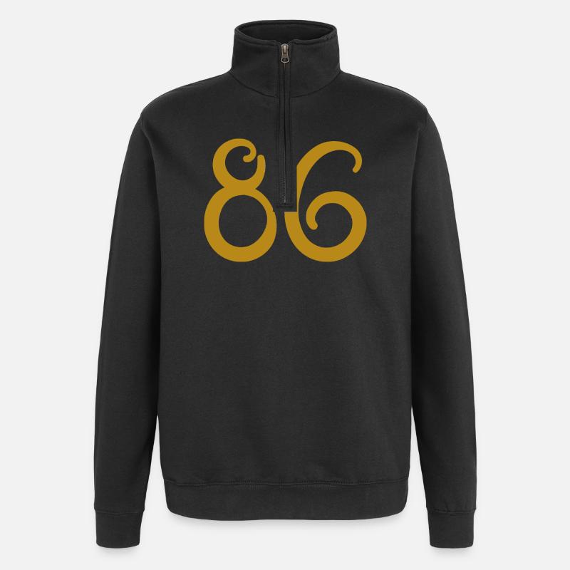 86 - Quarter-Zip-Sweatshirt - Schwarz