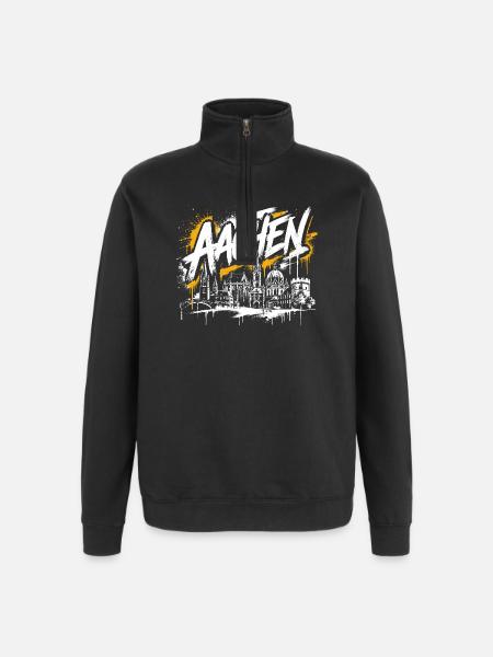München Graffiti Skyline - Quarter-Zip-Sweatshirt - Schwarz