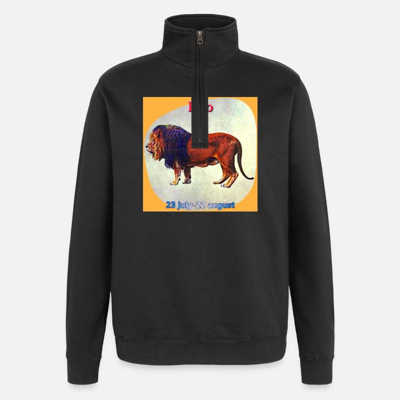 Löwe - Quarter-Zip-Sweatshirt - Schwarz