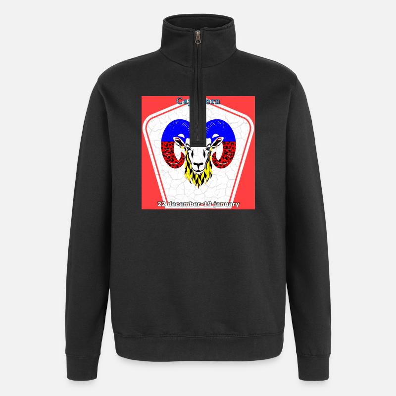 Capricorn - Quarter-Zip Sweatshirt - black