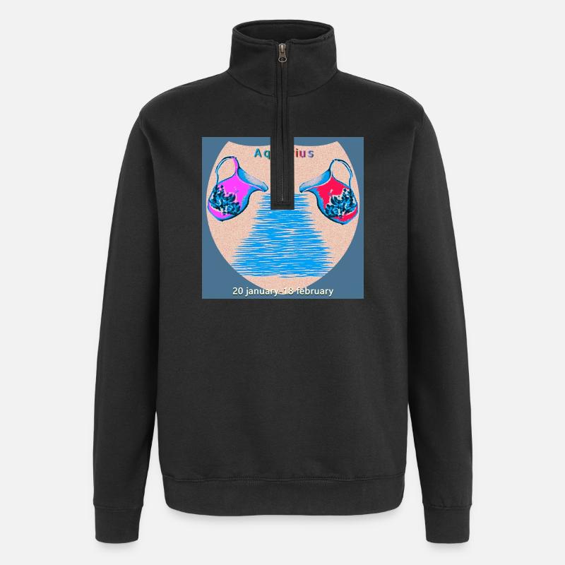 Aquarius - Quarter-Zip Sweatshirt - black