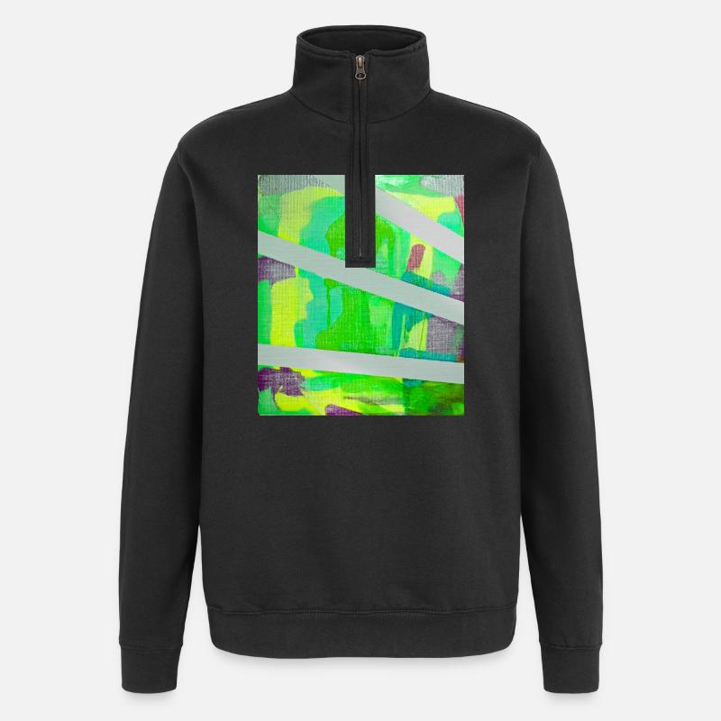 Neon Kaleido Abstract - Quarter-Zip Sweatshirt - black
