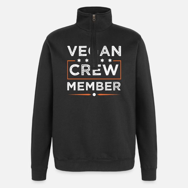 Vegan Crew - Sweat à zip 1/4 - noir