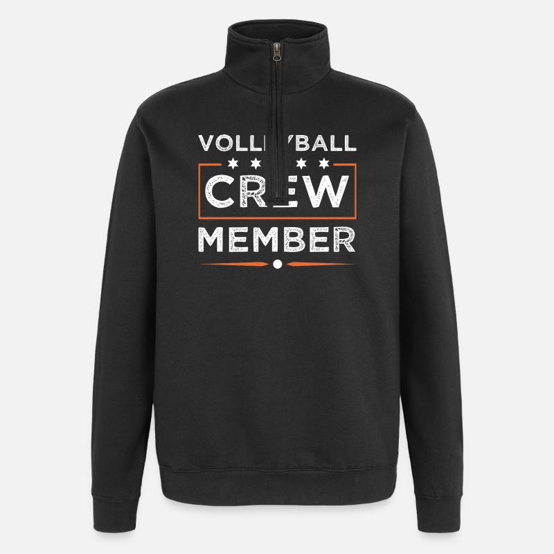 Volleyball Crew - Quarter-Zip Sweatshirt - black