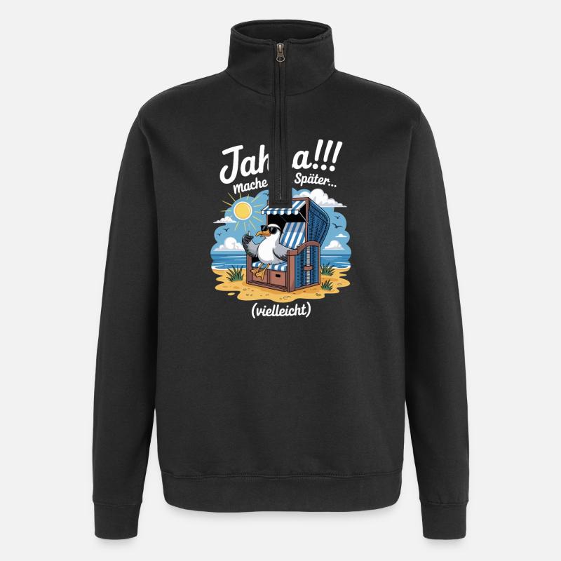  Jahaa mache ich spaeter vielleicht Moewe - Quarter-Zip-Sweatshirt - Schwarz