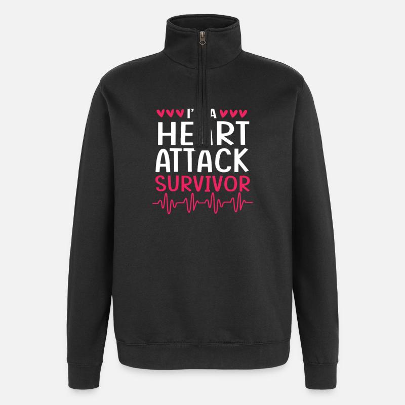 heart attack - Quarter-Zip Sweatshirt - black