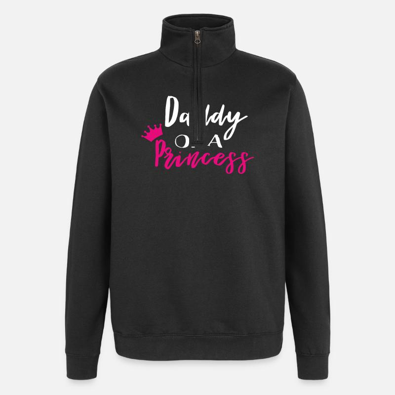 Papa einer Prinzessin - Quarter-Zip-Sweatshirt - Schwarz