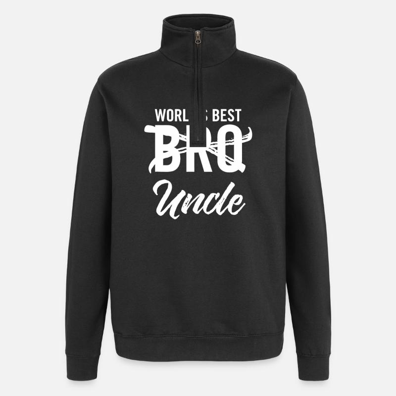 Le meilleur frère du monde Oncle - Sweat à zip 1/4 - noir