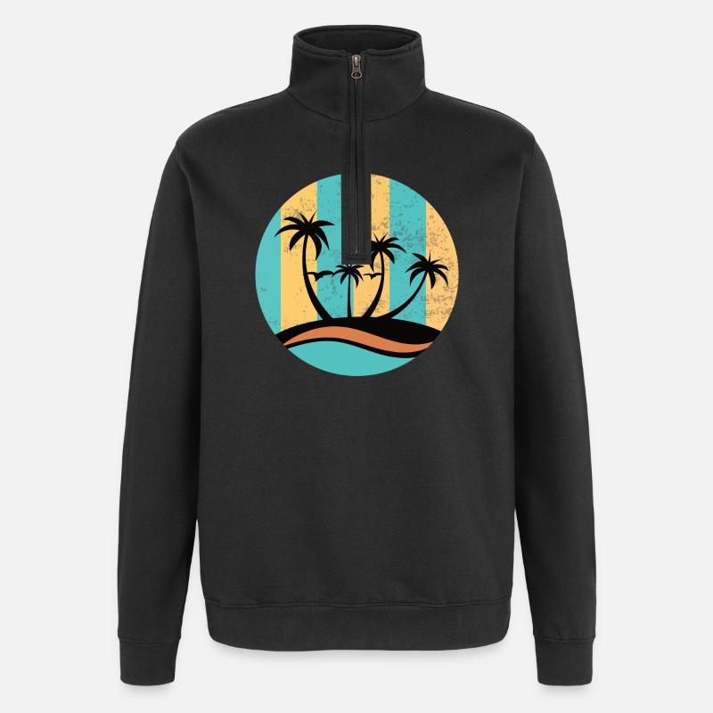 Beach Circle - Quarter-Zip Sweatshirt - black