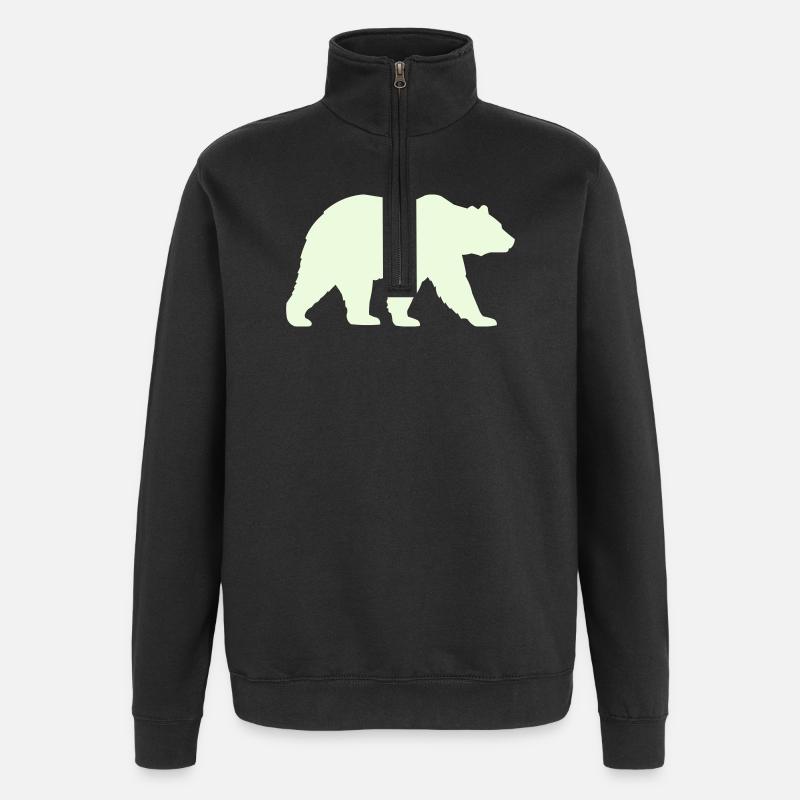 grizzly_baer- - Sweat à zip 1/4 - noir