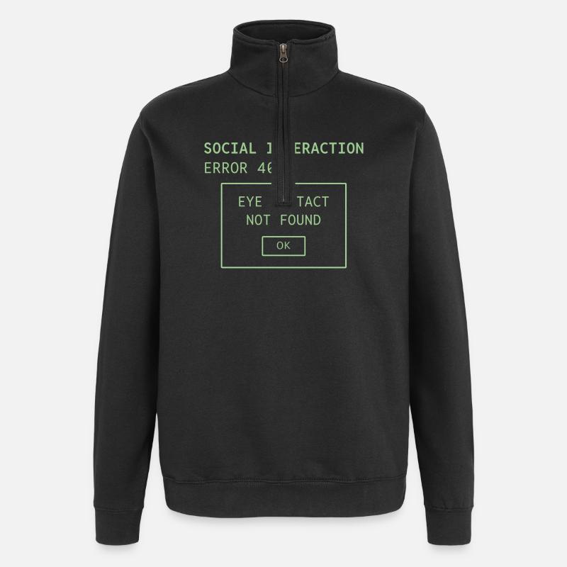 Erreur d’interaction sociale 404 - Sweat à zip 1/4 - noir