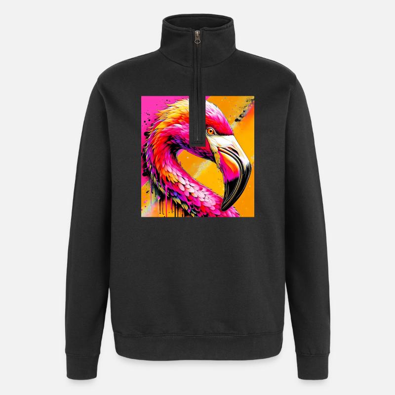 flamingo - Quarter-Zip Sweatshirt - black