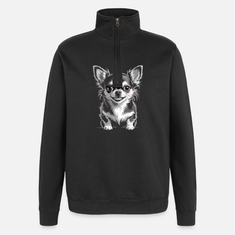 Chihuahua - Quarter-Zip-Sweatshirt - Schwarz