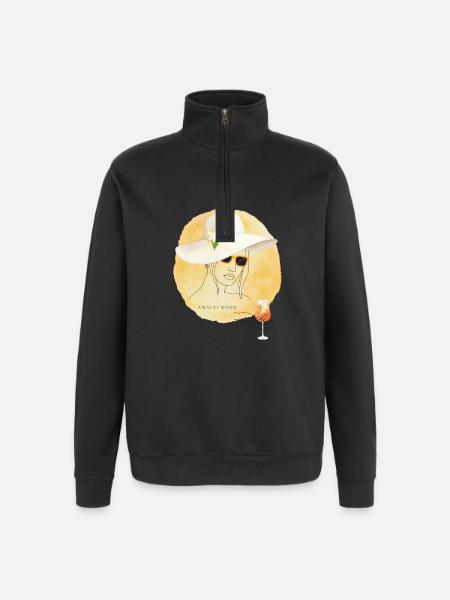 Amalfi Mood Lemon Summer Design - Quarter-Zip Sweatshirt - black
