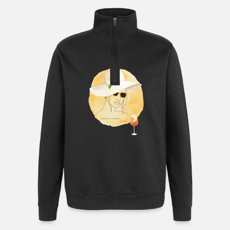 Design Été Amalfi Mood Lemon - Sweat à zip 1/4 - noir