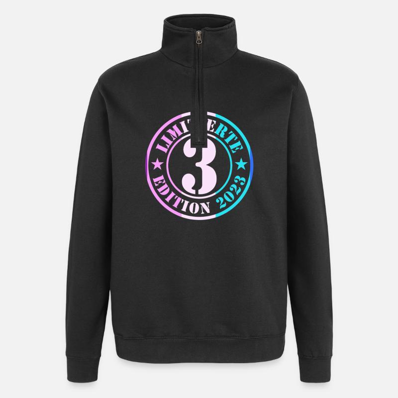 3e anniversaire, jeunes filles - Sweat à zip 1/4 - noir