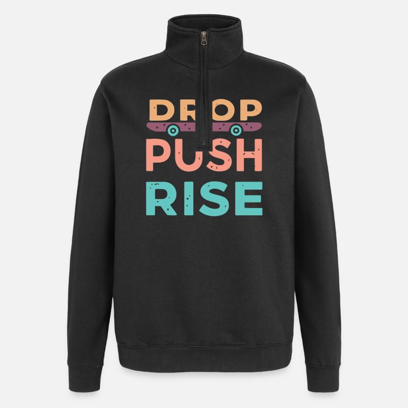 Drop Push Rise Skateboard - Sweat à zip 1/4 - noir