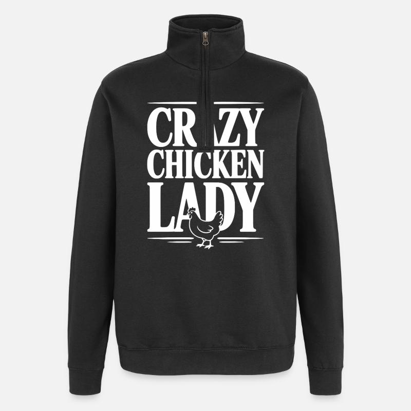 Crazy Chicken Lady - Quarter-Zip Sweatshirt - black