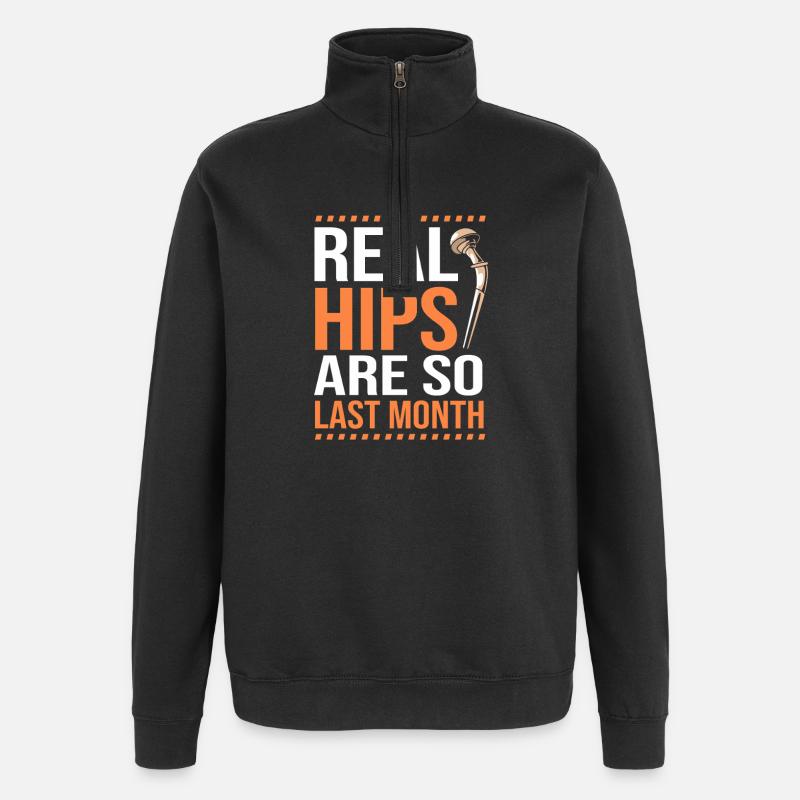 Hips Hip Joint Hips - Quarter-Zip Sweatshirt - black
