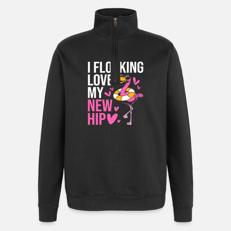 Hips Hips Hip Joint - Quarter-Zip Sweatshirt - black