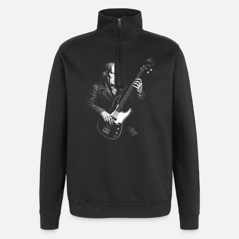 Hegel plays guitar design - Quarter-Zip Sweatshirt - black