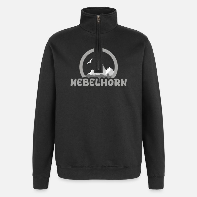 Wandern Nebelhorn - Quarter-Zip-Sweatshirt - Schwarz