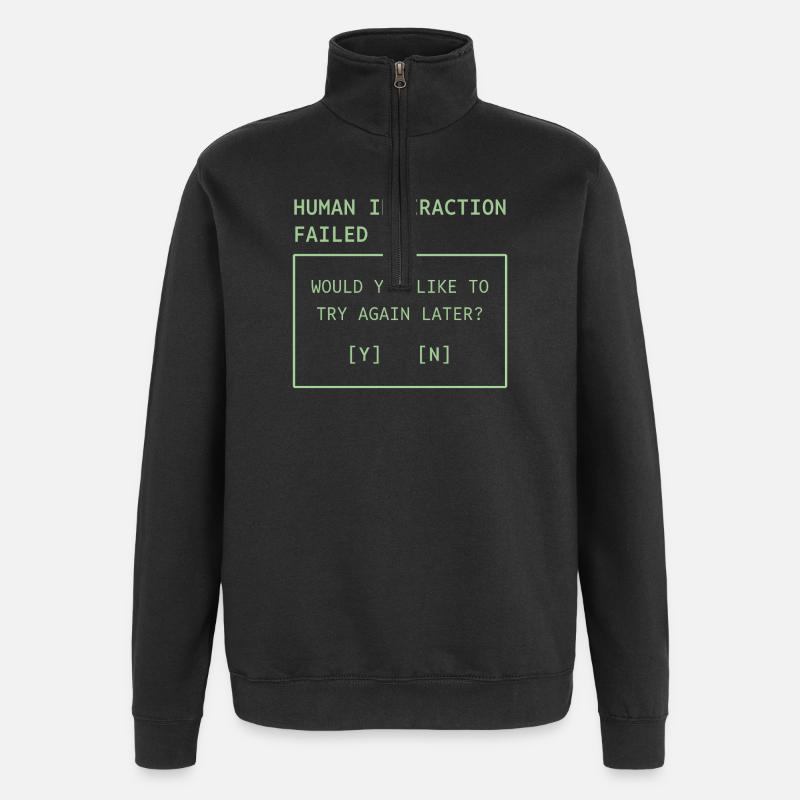 Interaction humaine échouée - Sweat à zip 1/4 - noir