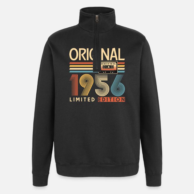 70 years, 70th anniversary - Quarter-Zip Sweatshirt - black