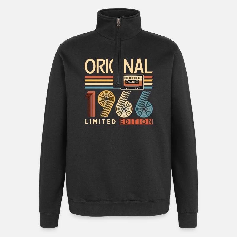 60 ans, 60e anniversaire - Sweat à zip 1/4 - noir