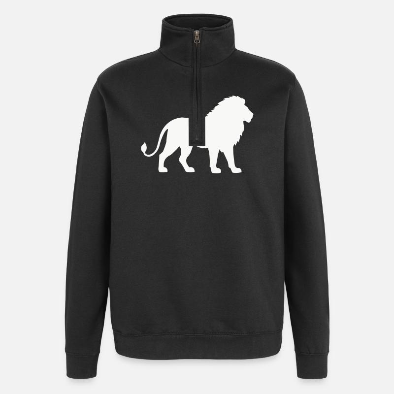 löwe - Quarter-Zip-Sweatshirt - Schwarz