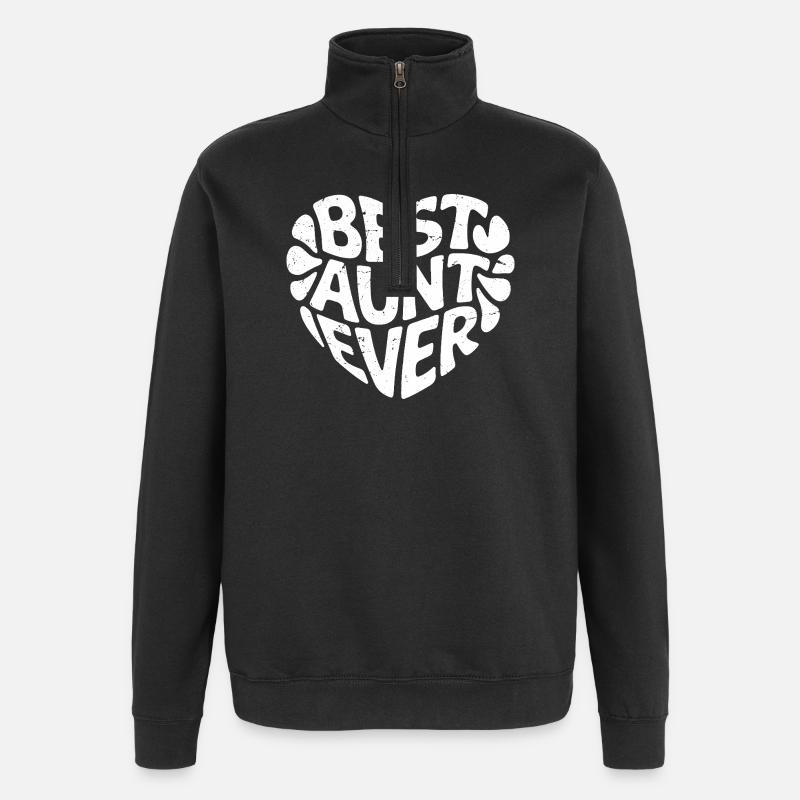 best aunt ever - Quarter-Zip Sweatshirt - black
