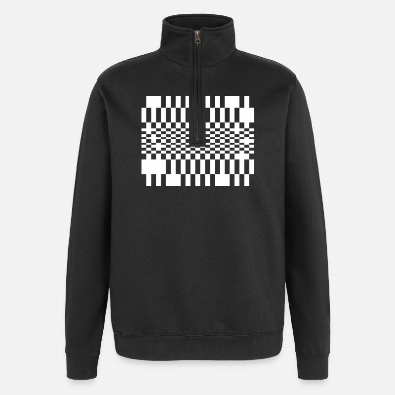 Grille d’ondes optiques - Sweat à zip 1/4 - noir