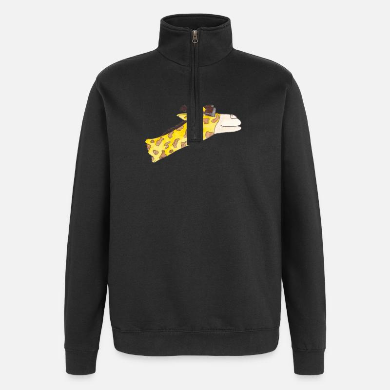 Giraffe in the wind - Quarter-Zip Sweatshirt - black