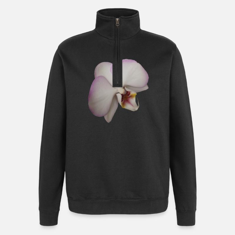 Elegant_Pale_Lavender_Phalaenopsis_Moth_Orchid - Quarter-Zip Sweatshirt - black