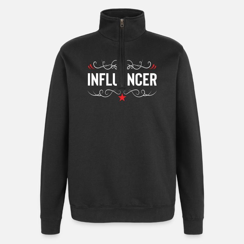Influencer Beruf - Quarter-Zip-Sweatshirt - Schwarz