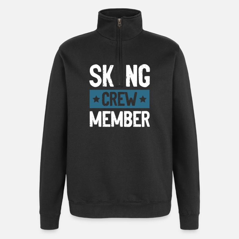Skiing Crew - Quarter-Zip-Sweatshirt - Schwarz
