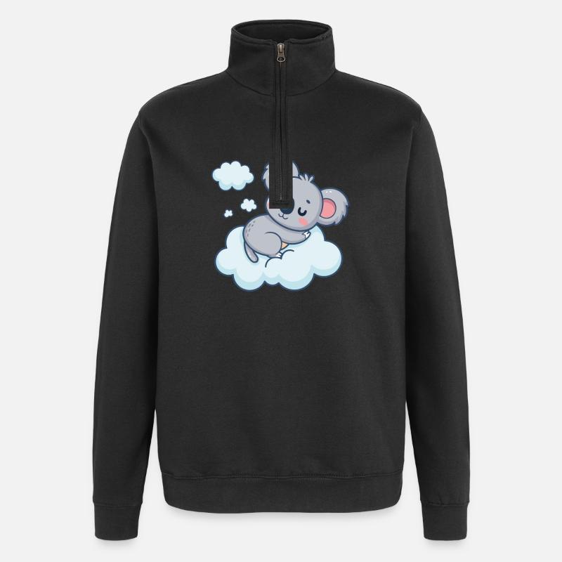 Schläfrige Koala-Wolke - Quarter-Zip-Sweatshirt - Schwarz